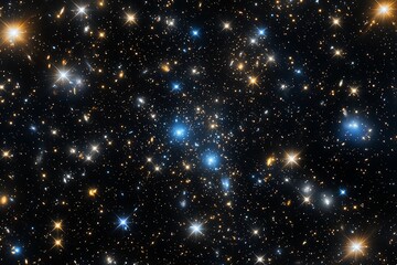 Wall Mural - a cosmic void with endless energy streams and distant star clusters in motion.