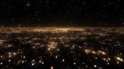 Wall Mural - a dark, endless expanse filled with shimmering particles of light.