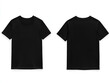 © Zay Win Htai - Front and back perspectives of plain black T shirts on a clean white background