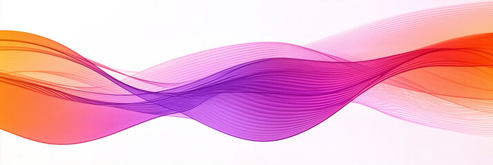 Aufkleber - Abstract colorful wave design flowing smoothly on white background