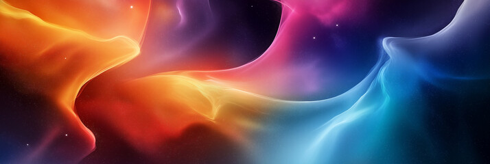 Poster - Colorful nebula cloudscape with bright stars shining in the dark night sky