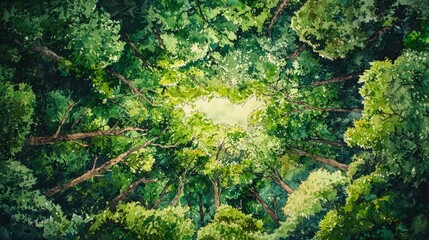 Poster - Forest canopy view up.