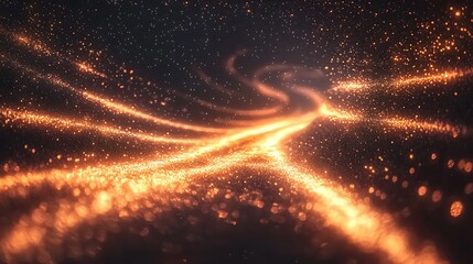Wall Mural - A glowing tunnel of radiant cosmic dust particles flowing infinitely into the distance.