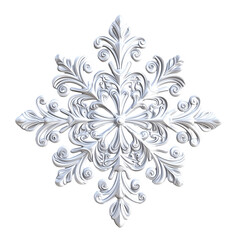 Wall Mural - 3D icon of Christmas snowflake with intricate design and festive theme isolated on transparent  background