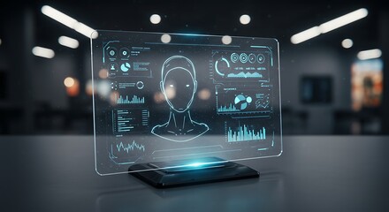 Futuristic Holographic Display with Data Analytics and AI Interface