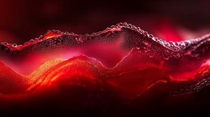 Leinwandbilder - Abstract red and orange landscape with textured surface and dramatic lighting.