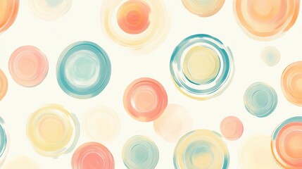 Poster - Abstract pastel watercolor circles pattern background.
