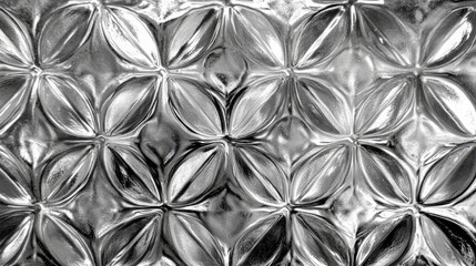 Textured Glass Pattern with Floral Design, Reflective Surface, and Intricate Geometric Shapes Ideal for Interior Decor, Backgrounds, and Artistic Projects