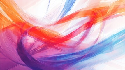 Poster - Abstract art with swirling vibrant orange, red, purple, and blue hues.