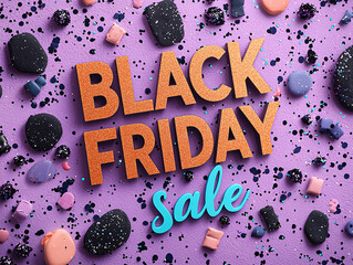 Glitter lettering Black Friday sale orange teal text designs promotional sale banner festive marketing typography bright aesthetic shimmer purchase selling happy ecommerce mall store hand writing