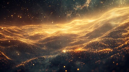 Wall Mural - an endless field of radiant energy streams and shimmering cosmic dust particles.