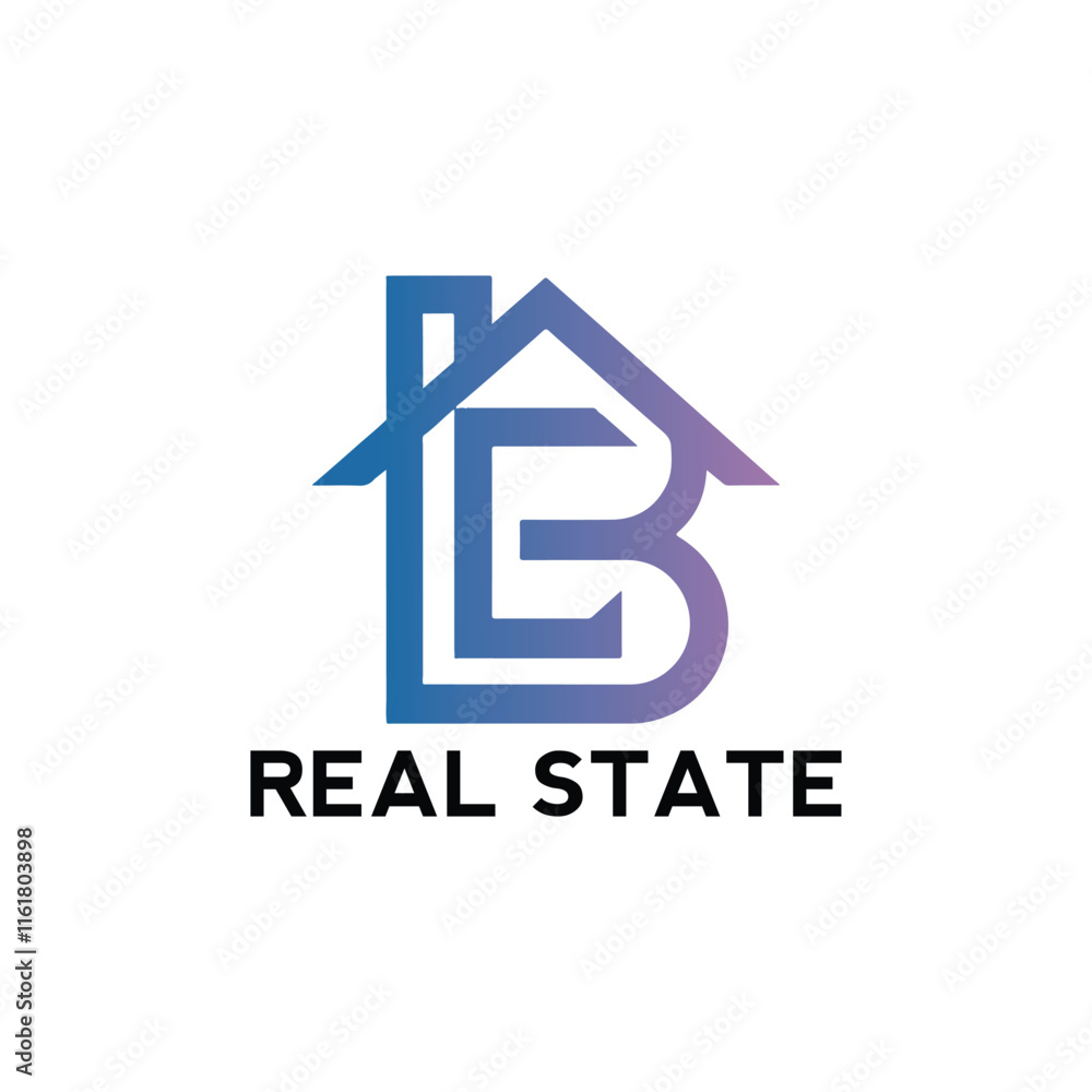 Adobe IllusMonogram letter B with real estate logo design vectortrator ...