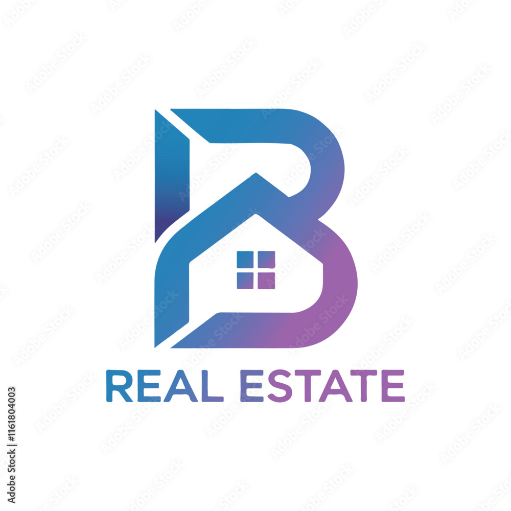 Adobe IllusMonogram letter B with real estate logo design vectortrator ...