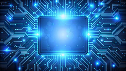 Wall Mural - Abstract circuit board background with futuristic technology processing elements, technology, abstract