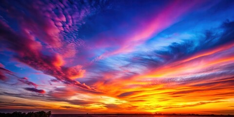 Wall Mural - twilight sky with vibrant colors , twilight, sky, colorful, background, nature, beauty, dusk, evenin