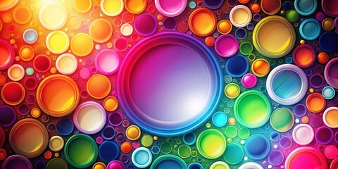 Poster - Abstract background with vibrant circles, abstract, background, circles, vibrant, colorful, design, pattern, round, geometric