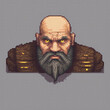 © Sal - Bald man with a beard and vibrant yellow eyes, showcasing pixel art style.