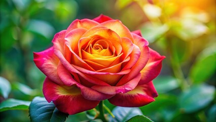 Wall Mural - Close up of a vibrant rose flower in full bloom for home decoration, symbolizing love and beauty , Rose, Flower, Blossom, Close Up