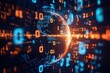 © PD - A globe is illuminated at its center, surrounded by streams of binary code. This visual represents the interconnectedness of technology and information in the modern world.