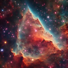 Wall Mural - wedge shaped nebula a nebula shaped like a wedge with one end la