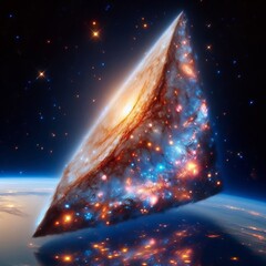 Wall Mural - wedge shaped galaxy a galaxy shaped like a wedge with one end la