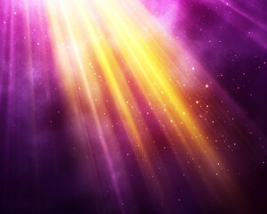 Wall Mural - Dramatic purple-yellow gradient with intense light beams