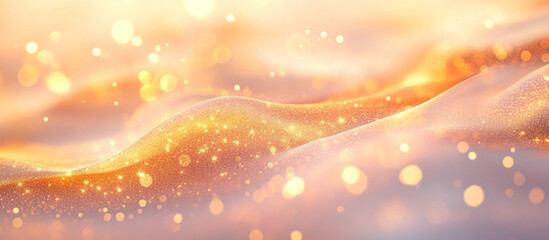 Wall Mural - Peachy gradient background with delicate golden shimmer