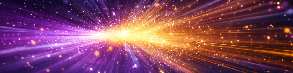 Wall Mural - Purple and yellow gradient explosion with vibrant light streaks