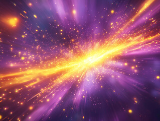 Wall Mural - Radiant purple and yellow burst with dynamic light highlights