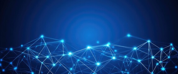 Wall Mural - abstract blue network connection background.