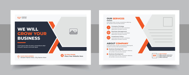 Wall Mural - modern corporate business postcard design template, business postcard design or company eddm postcar