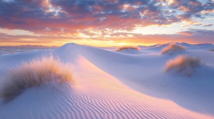 Wall Mural - White Sands Desert Sunset Scenic Landscape