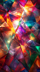 Wall Mural - Abstract Colorful Crystal Gemstone Facets Background