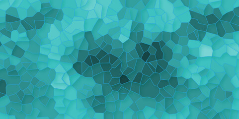 Poster - Seamless Emerald Blue Mosaic Texture with Geometric Abstract Design . Perfect for Backgrounds, Digital Art, and Creative Projects. Broken Stained Glass with Seamless pattern shapes