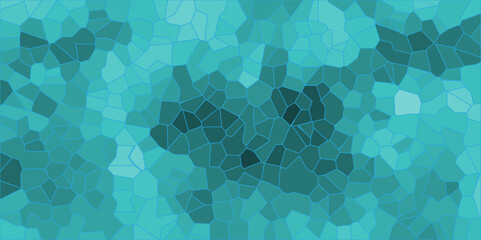 Fototapete - Seamless Emerald Blue Mosaic Texture with Geometric Abstract Design . Perfect for Backgrounds, Digital Art, and Creative Projects. Broken Stained Glass with Seamless pattern shapes