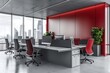 © MahmudulHassan - Interior of modern office with black and red lights