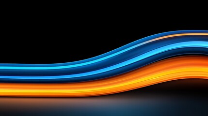 Wall Mural - abstract blue orange swirling wave design background