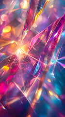 Wall Mural - Prismatic Crystal Abstract  Vibrant Rainbow Light Refraction
