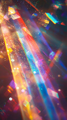 Wall Mural - Rainbow Light Leaks  Prism Reflections  Bokeh Background