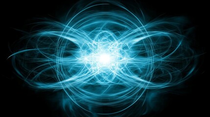 Wall Mural - abstract energy burst blue plasma light show