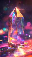 Wall Mural - Sparkling Crystal Prism  Rainbow Light  Glowing Gemstone