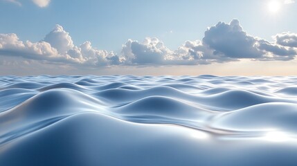 Canvas Print - Serene ocean waves under a sunny sky.