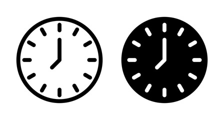 Time icon vector icons set in black and blue format