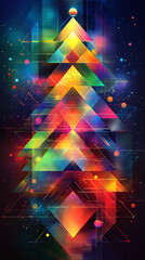 Wall Mural - Vibrant Geometric Abstract Art  Colorful Triangles   Lines