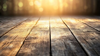 Wooden floor with a sun shining on it. The sun is casting shadows on the floor. The floor is empty and has no furniture