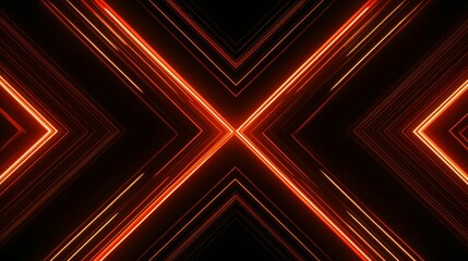 Wall Mural - abstract orange neon lines x design background