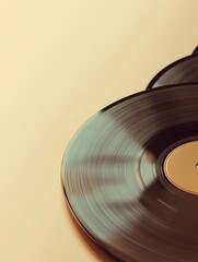 Aufkleber - Vintage vinyl records spinning on a turntable with ample space for personalized text or branding. Generative AI