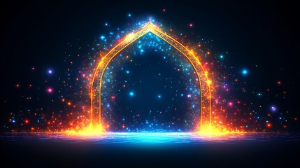 Wall Mural - Luminous Archway Gate Of Sparkling Celestial Light