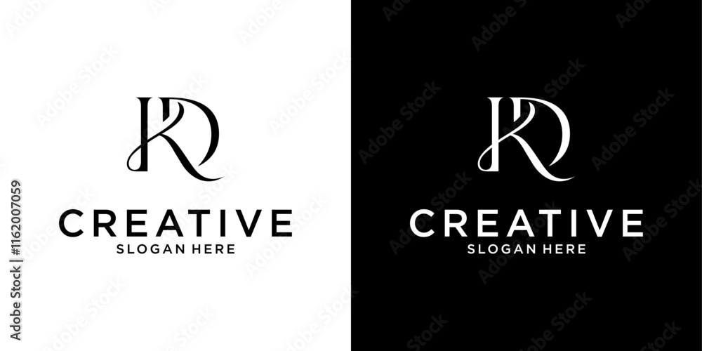 Initial KD or DK letter logo design vector