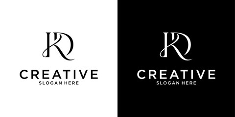 Initial KD or DK letter logo design vector